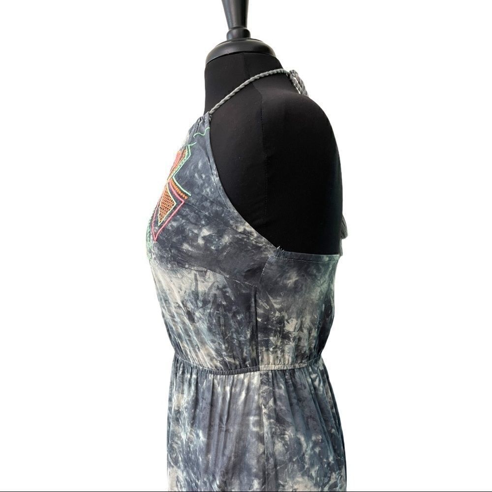 𝅺flying Tomato Tie Dye Embroidered Halter Maxi Sz S - Picture 7 of 13